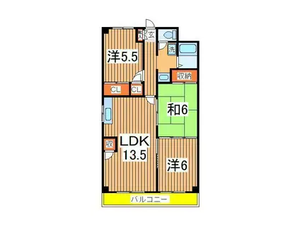 INSURANCE BLDG 16(3LDK/3階)の間取り写真