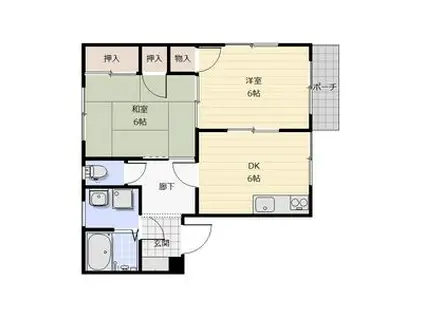 メゾン村松(2DK/1階)の間取り写真