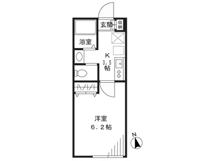 メゾン ドミニク(1K/2階)の間取り写真