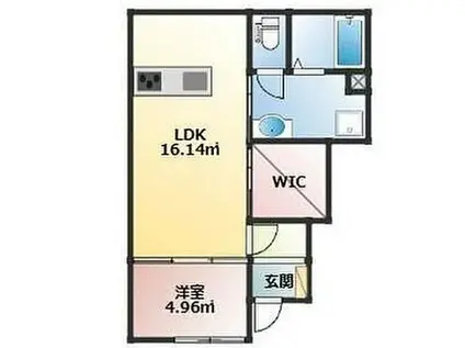 MINATO TERRACE飾磨(1LDK/1階)の間取り写真