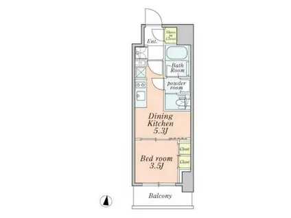 クレストコート本所吾妻橋(1DK/10階)の間取り写真