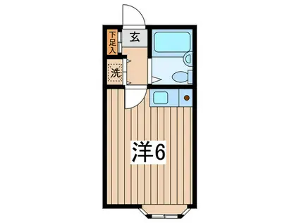 ハイツ二俣川(ワンルーム/2階)の間取り写真