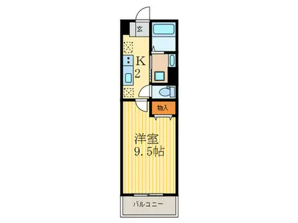 ドルフ・ソレイユ鞍馬口(1K/3階)の間取り写真