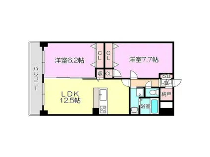 SQUARE LINK(2LDK/8階)の間取り写真