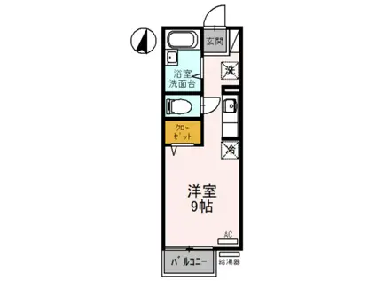 アメニティ大美野(ワンルーム/1階)の間取り写真