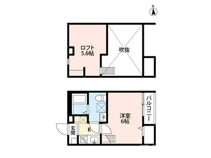 柏ロジウライフ(1K/1階)の間取り写真