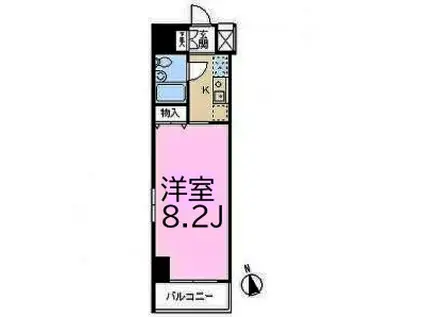 キャッスル桜木(ワンルーム/6階)の間取り写真