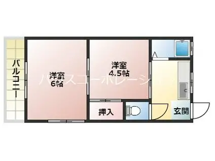 松本文化(2K/2階)の間取り写真