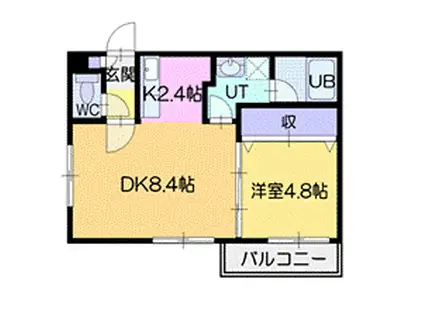 スマイルステージ新札幌(1LDK/3階)の間取り写真