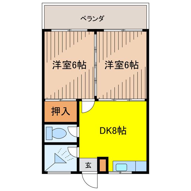 メープル(2DK/4階)の間取り写真