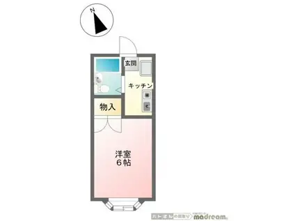 エスポワール(1K/2階)の間取り写真