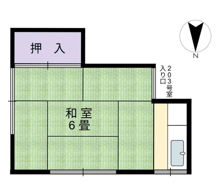 和美荘(ワンルーム/2階)の間取り写真