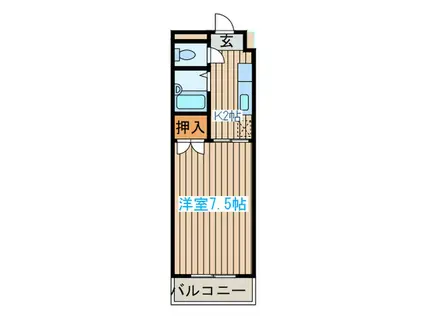 第3レジュエール(1K/2階)の間取り写真