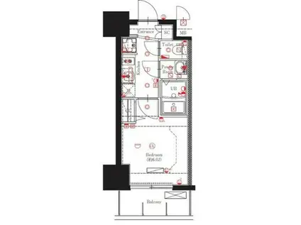 MAXIV名古屋(1K/15階)の間取り写真