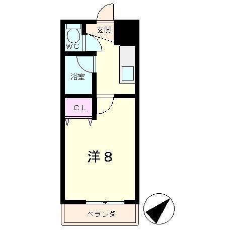 EM1022(1K/2階)の間取り写真
