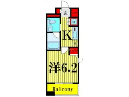 プレール・ドゥーク東京イースト IV RIVER SIDE(1K/10階)の間取り写真