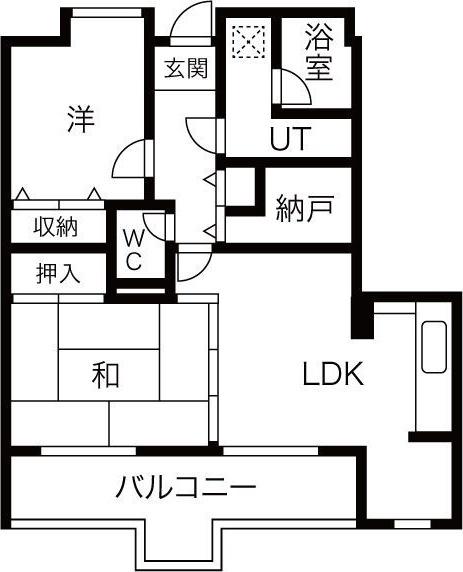 ドール辻井(2SLDK/4階)の間取り写真