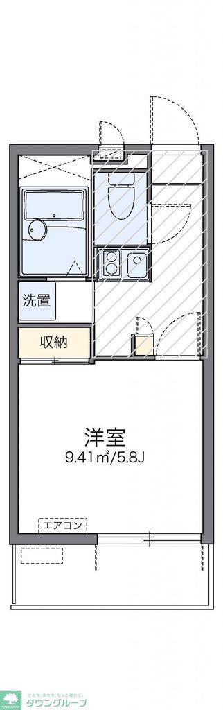 レオパレスLUNA PIENA(1K/1階)の間取り写真