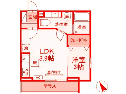 DS BLESS横須賀II(1LDK/1階)の間取り写真