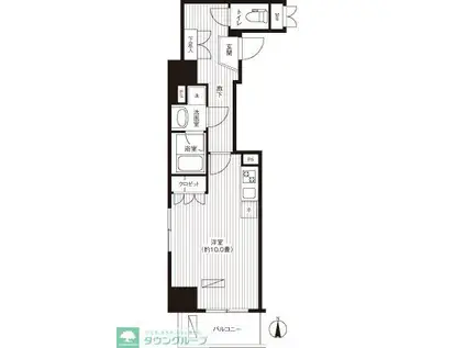 エフシティ亀戸(ワンルーム/8階)の間取り写真