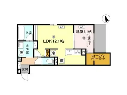 トリシア千躰(1LDK/1階)の間取り写真