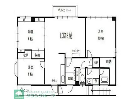 NSビルAD(3LDK/3階)の間取り写真