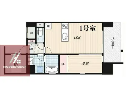 ALZA KITAHORIE(1LDK/7階)の間取り写真