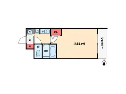 エスリード上本町北(1K/11階)の間取り写真