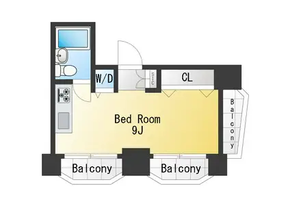 ソレアード六本木(ワンルーム/5階)の間取り写真