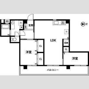 メゾンコメショー(2LDK/5階)の間取り写真
