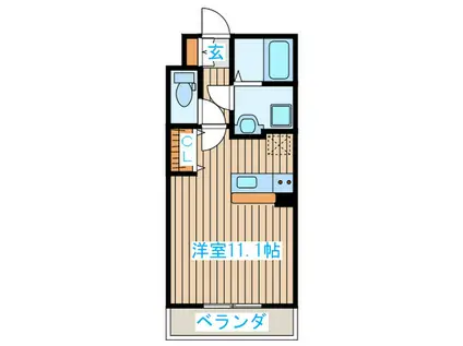アルベルーチェ八幡(ワンルーム/3階)の間取り写真