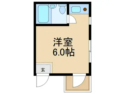 Kハウス南流山(ワンルーム/2階)の間取り写真