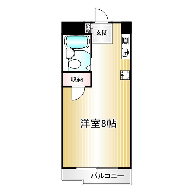 アーバンソワール千歳烏山(ワンルーム/1階)の間取り写真