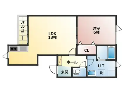 AVENTURINE(1LDK/3階)の間取り写真