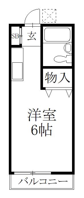クラーレマツバラ(ワンルーム/1階)の間取り写真