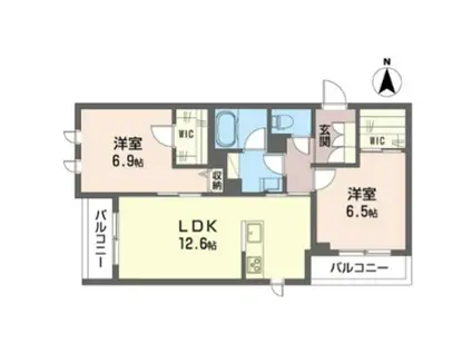 シャーメゾン セルディーナ(2LDK/3階)の間取り写真