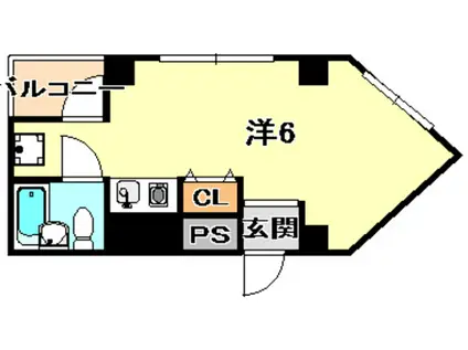 ベルツリー兵庫(ワンルーム/3階)の間取り写真