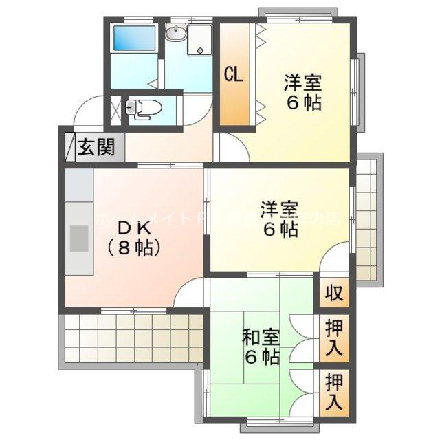 ドミール92(3DK/3階)の間取り写真