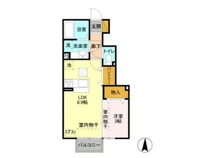 D-ROOMプラシエンテ A102(1LDK/1階)の間取り写真