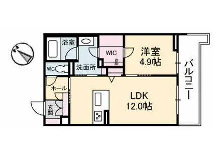 アズール牛田本町(1LDK/1階)の間取り写真