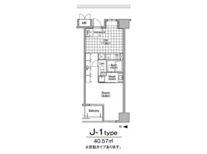 グラン・アベニュー栄(1DK/4階)の間取り写真