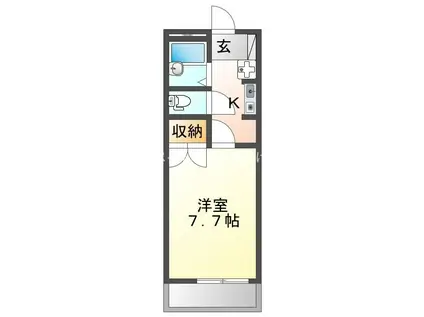 萌黄館 A棟(1K/1階)の間取り写真