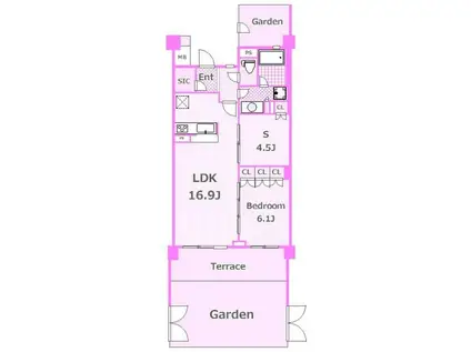 ブローテ大倉山(1SLDK/1階)の間取り写真