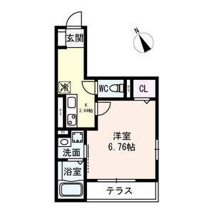 LIVING岡崎駅前(1K/3階)の間取り写真