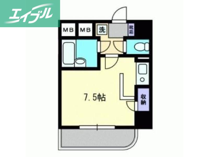 ダイアパレス京町II(ワンルーム/5階)の間取り写真