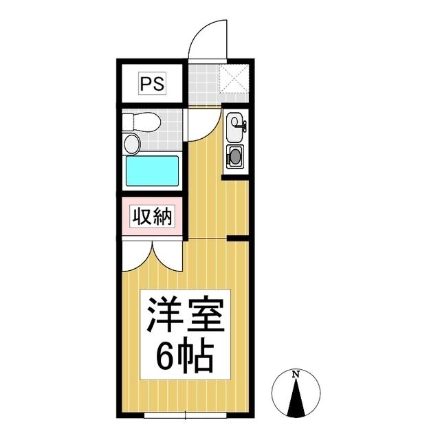 山崎マンション(ワンルーム/1階)の間取り写真