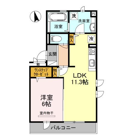 ミルキーコート水池(1LDK/1階)の間取り写真