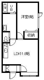 メゾン寿(1LDK/2階)の間取り写真