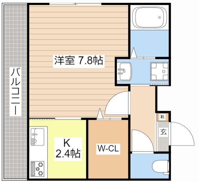 KENT HOUSE THREE(1K/1階)の間取り写真