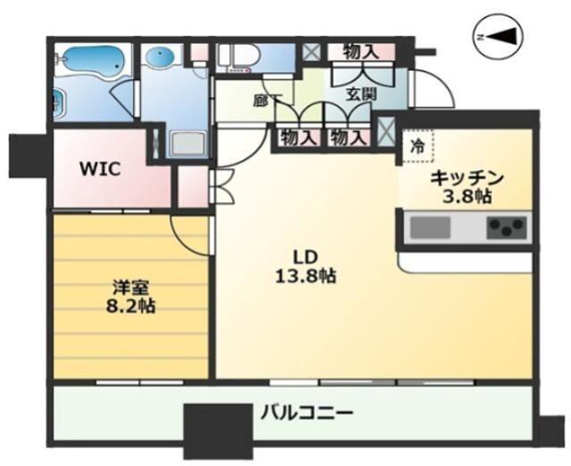 国立デュープレックスI(1LDK/3階)の間取り写真